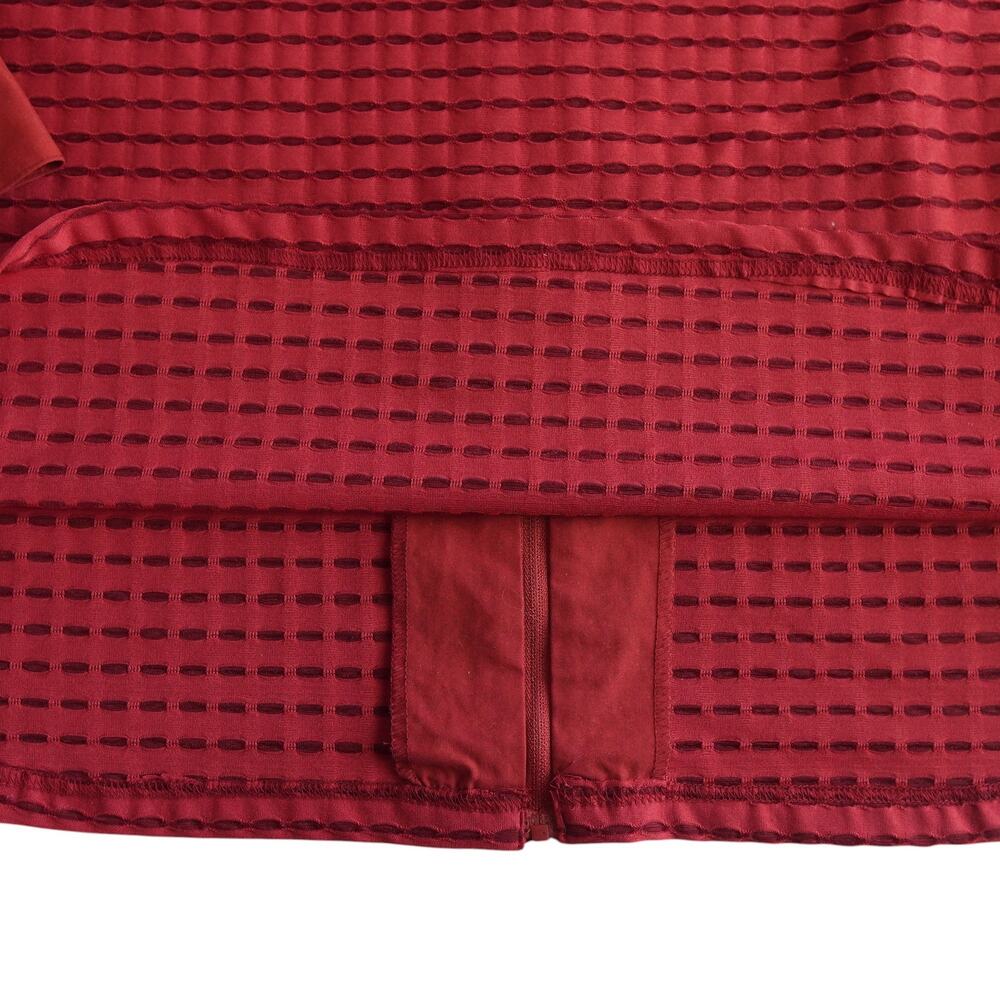 Notations Red Sheer Textured Zip Jacket Top 1X Officecore - Picture 8 of 9